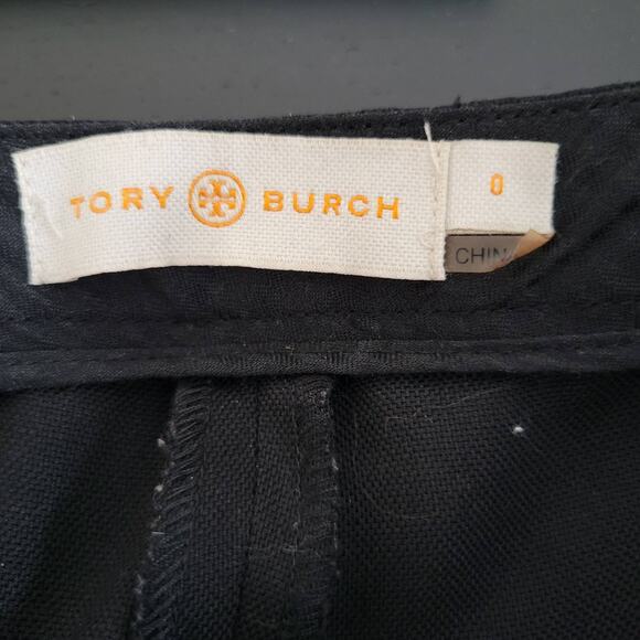 Tory Burch Flat Front Culottes Black Wide Leg Wool Mid Rise Chic Women 0 - Picture 11 of 14